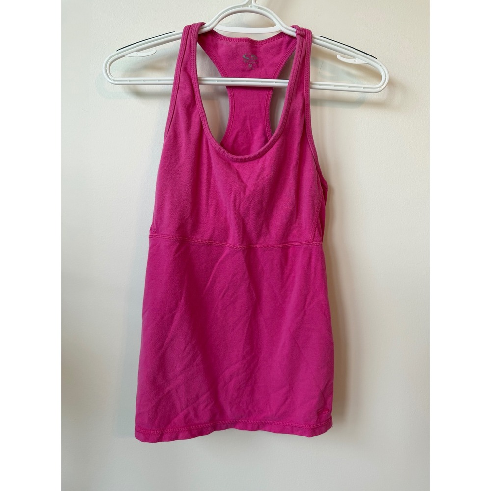 C9 by Champion Womens Hot Pink Racerback Tank Top with Built-in Shelf Bra Size M